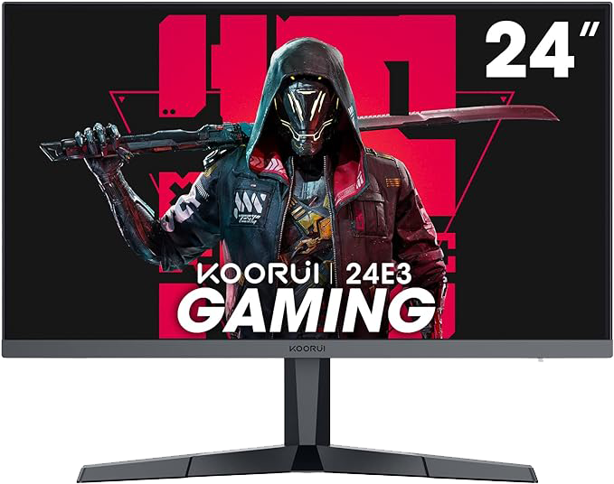 KOORUI 24'' FHD (1920 x 1080p) 75Hz Office Monitor,with HDMI VGA Port,  Black, New 24N1A 